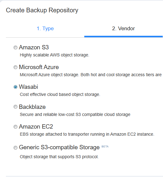 create backup repository